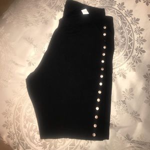 Torrid Black Leggings with Gold Studs on Side